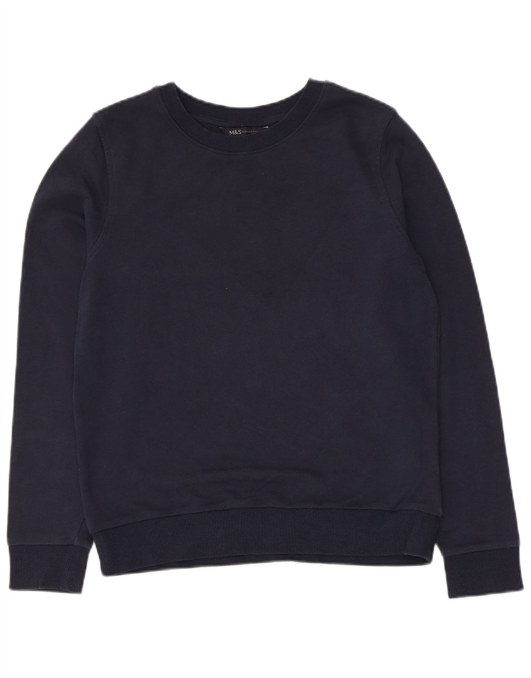Marks & Spencer Damen Sweatshirt Pullover UK 10 Small Marineblau Baumwolle