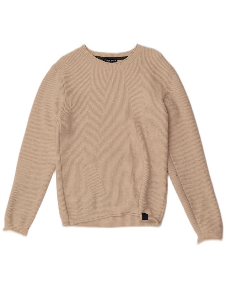 North Sails Damen-Pullover mit Rundhalsausschnitt, Gr. 10, Beige, Viskose