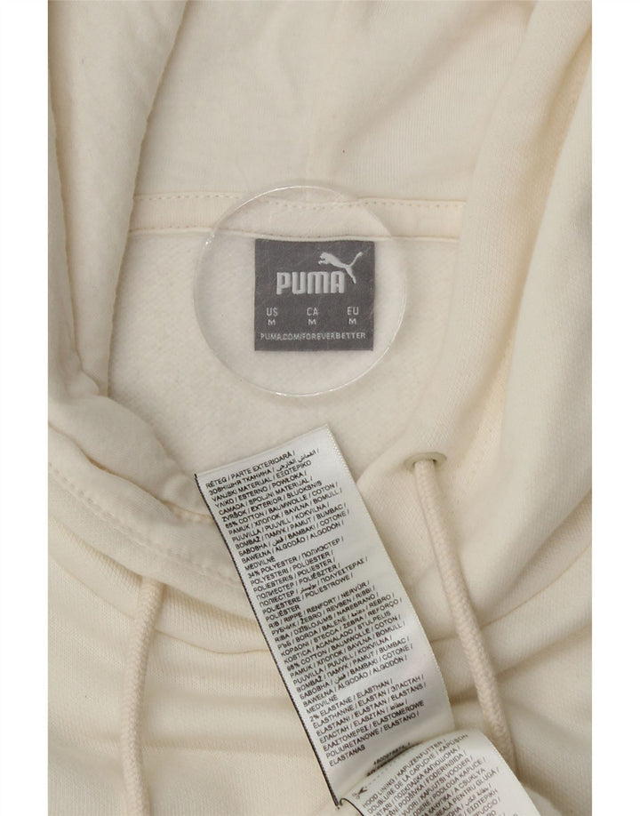 Puma Damen Kapuzenpullover UK 14 Mittelweiße Baumwolle