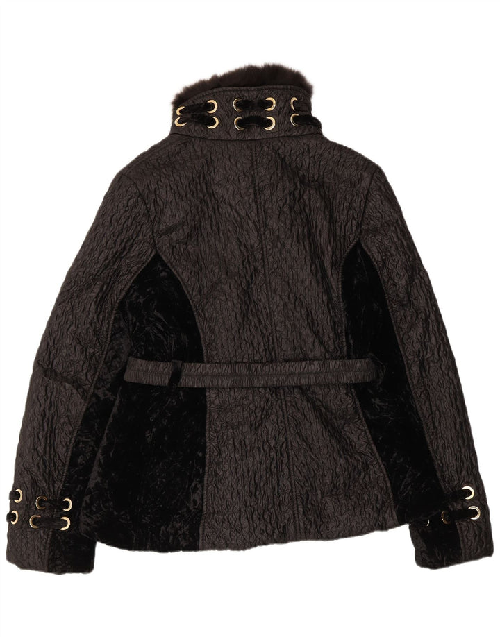 VINTAGE Damen Steppjacke IT 50 XL Schwarz Viskose