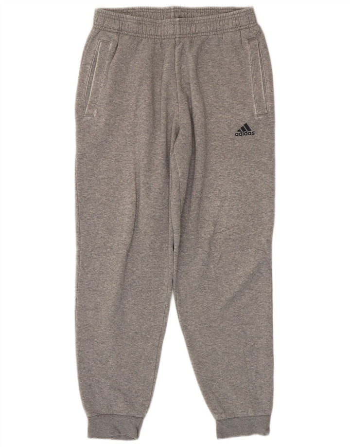 Adidas Herren-Trainingshose, Jogginghose, mittelgrau gefleckte Baumwolle