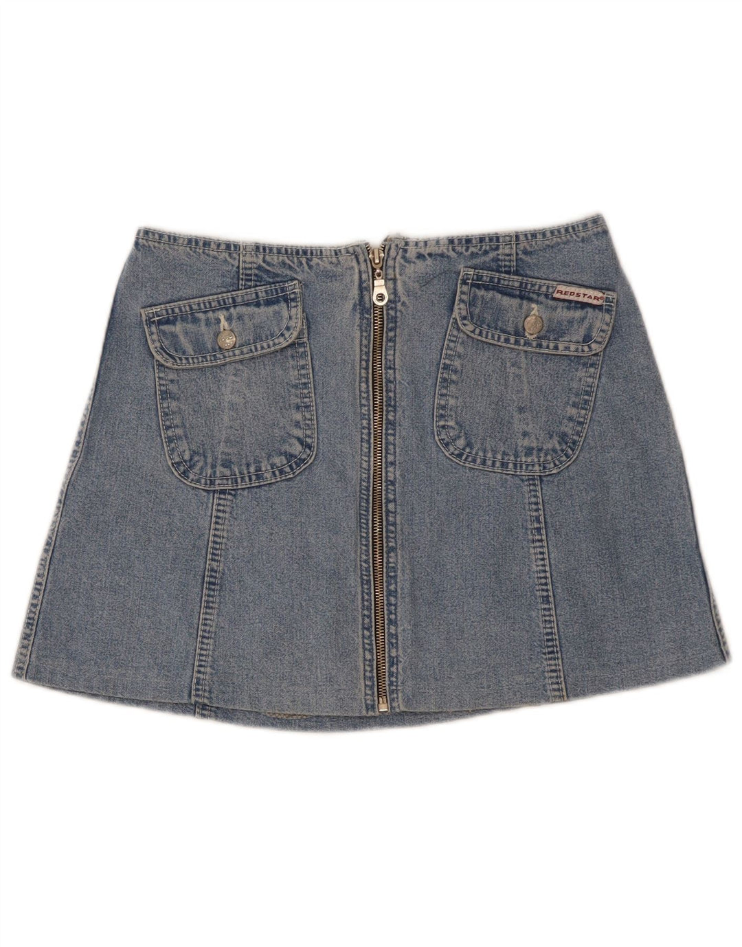 Vintage Damen Mini Jeansrock W27 Kleine blaue Baumwolle