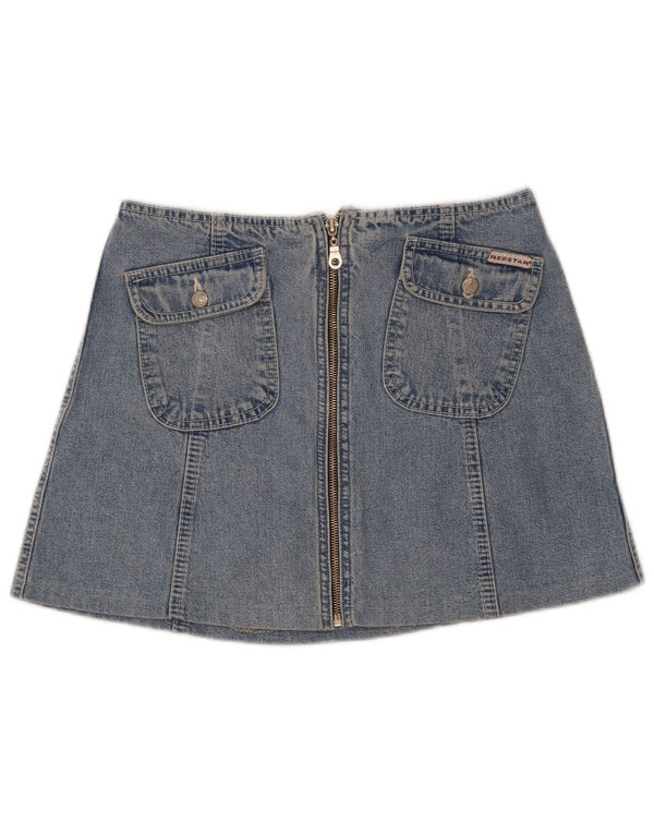 Vintage Damen Mini Jeansrock W27 Kleine blaue Baumwolle