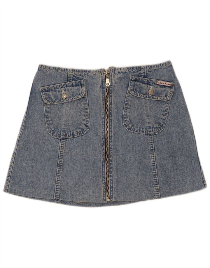 Vintage Damen Mini Jeansrock W27 Kleine blaue Baumwolle