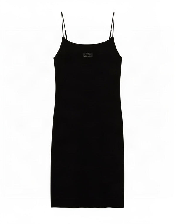 Zara Damen Mini-Slip-Kleid UK 14 Große schwarze Baumwolle