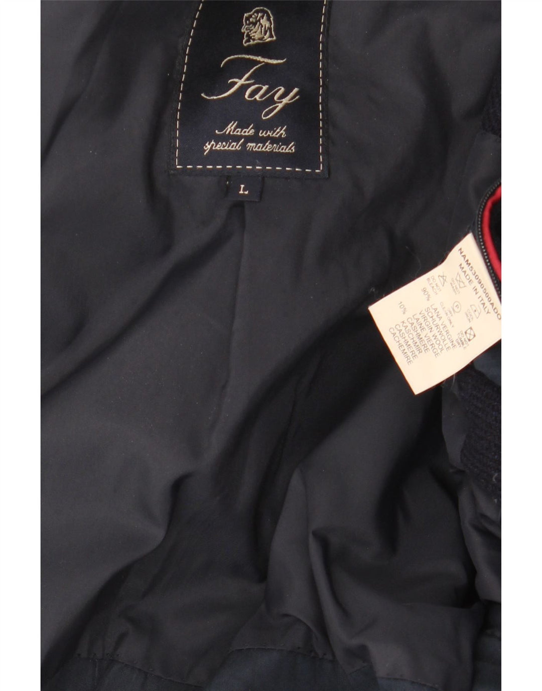 Fay Herrenmantel UK 40 Große marineblaue Schurwolle