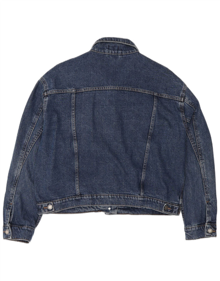 VINTAGE Damen Jeansjacke mit normaler Passform, Größe UK 16, Größe L, Blau