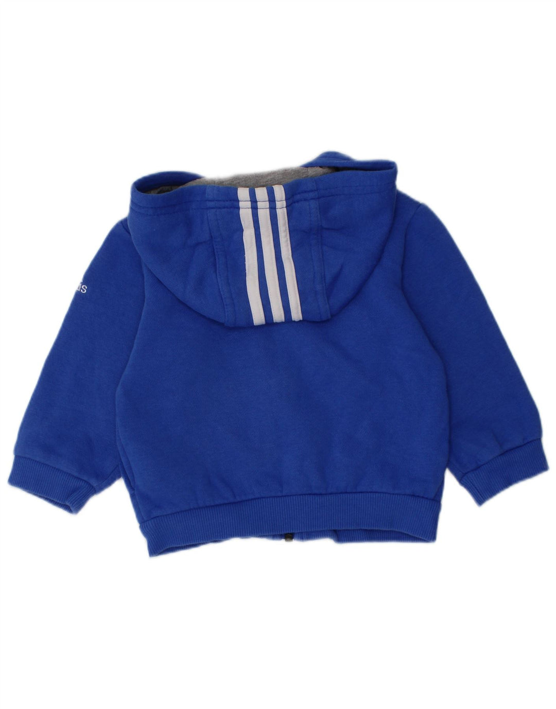 ADIDAS Baby-Jungen-Kapuzenpullover mit grafischem Reißverschluss, 3–6 Monate, blaue Baumwolle