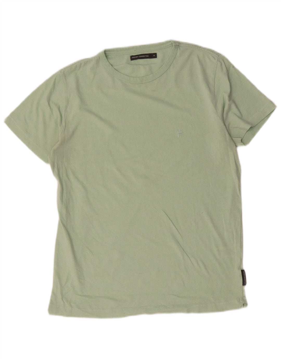 French Connection Herren-T-Shirt-Oberteil aus mittelgrüner Baumwolle