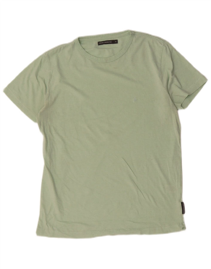 French Connection Herren-T-Shirt-Oberteil aus mittelgrüner Baumwolle