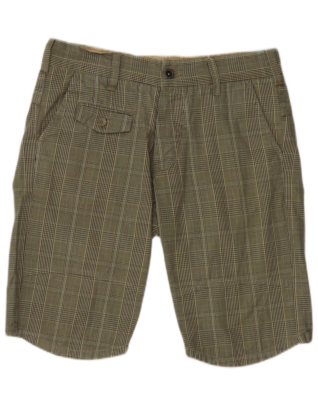 Jack & Jones Herren-Chinoshorts, mittelgroß, W32, Khaki, kariert, Baumwolle