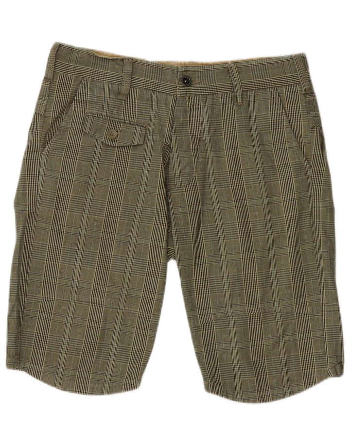 Jack & Jones Herren-Chinoshorts, mittelgroß, W32, Khaki, kariert, Baumwolle