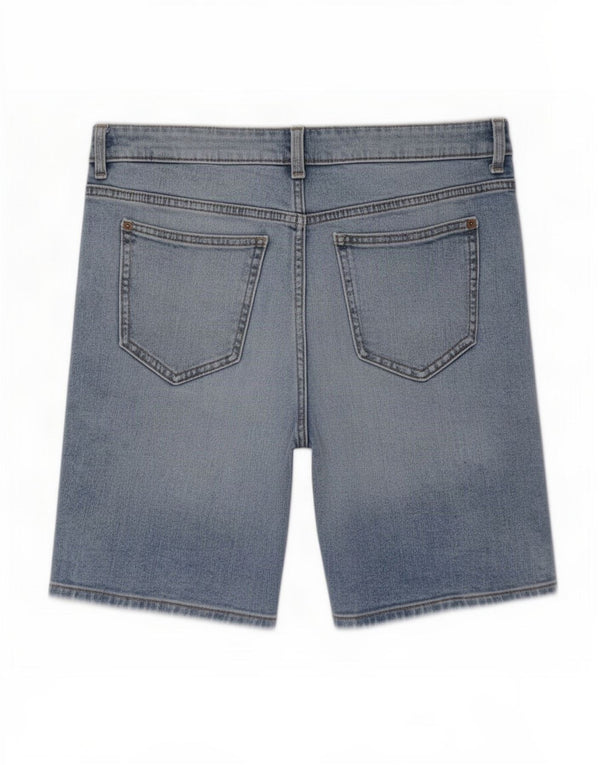 Marks & Spencer Damen Boyfriend-Jeansshorts UK 10 Small W30 Blaue Baumwolle