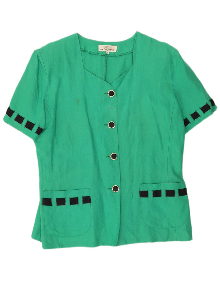 Carolina Pedrjoni Damen 4-Knopf-Blazerjacke IT 48 XL Grüner Farbblock