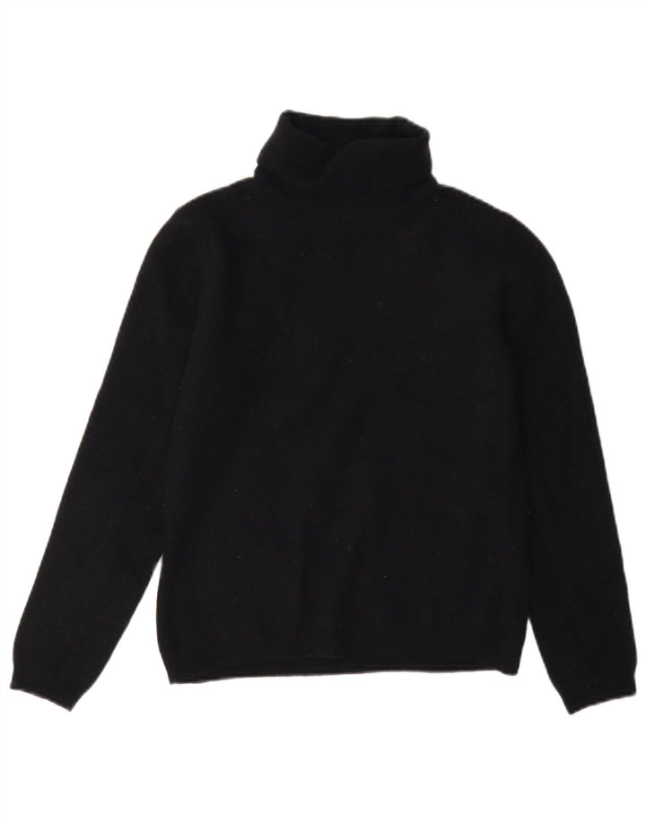 Benetton Damen-Pullover mit Rollkragen, UK 12, mittelschwarze Wolle