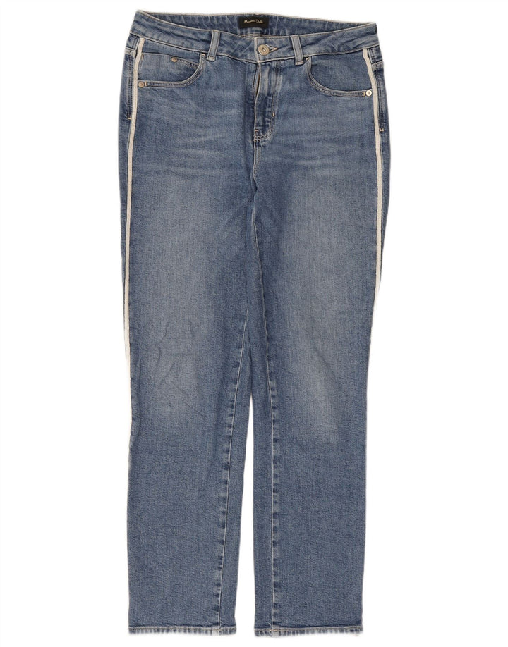 Massimo Dutti Damen Straight Jeans EU 38 Small W28 L27 Blau