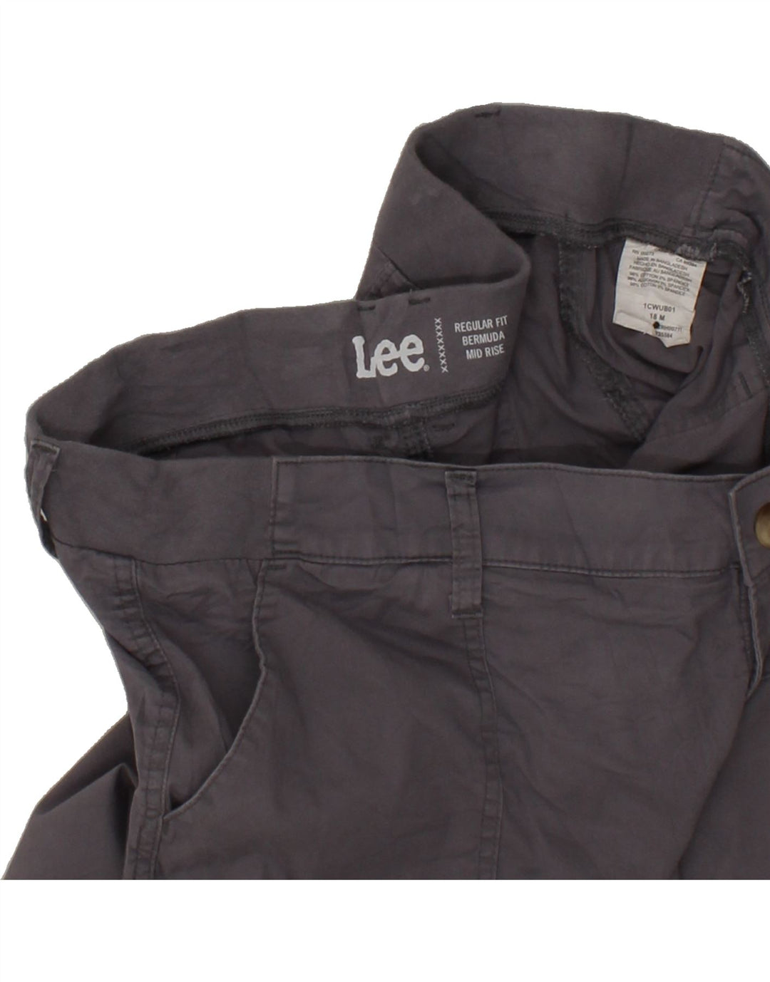 LEE Womens Bermuda Regular Fit Mid Rise Bermuda Shorts US 18 2XL W38  Grey Vintage Lee and Second-Hand Lee from Messina Hembry 