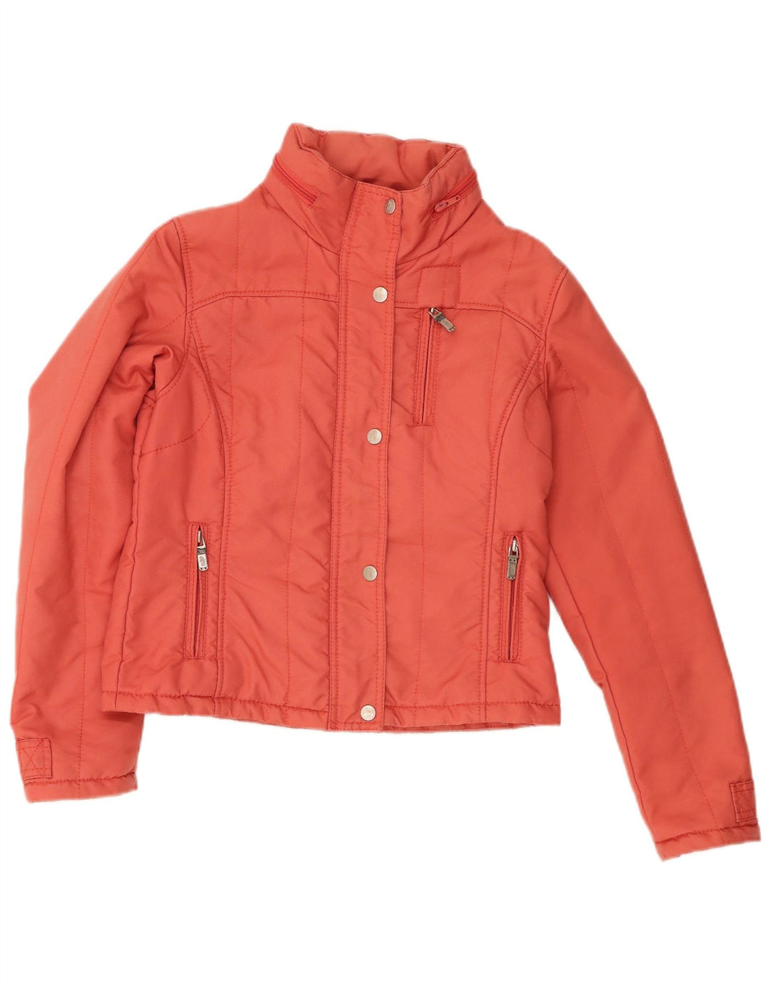 Refrigue Womens Crop Hooded Wattierte Jacke UK 10 Small Orange Nylon
