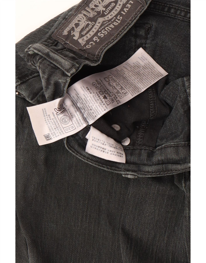 Levi's Herren Distressed Straight Jeans W33 L32 Schwarze Baumwolle