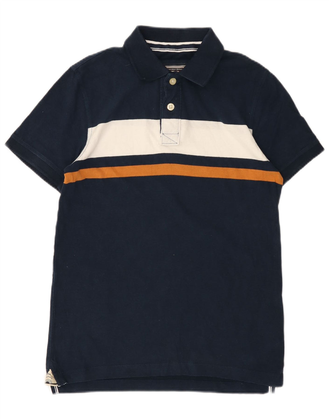 FAT FACE Herren-Poloshirt XS, Marineblau, Colourblock-Baumwolle