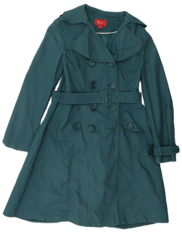 Monsoon Damen Trenchcoat UK 10 Small Grüne Baumwolle
