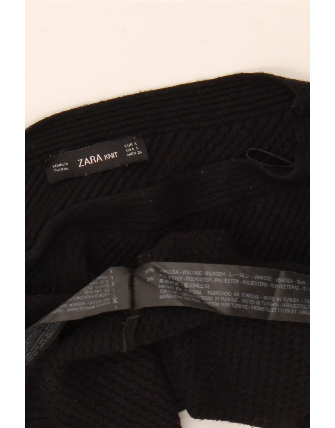 Zara Damen Crop One Shoulder Top UK 8 Small Schwarze Viskose