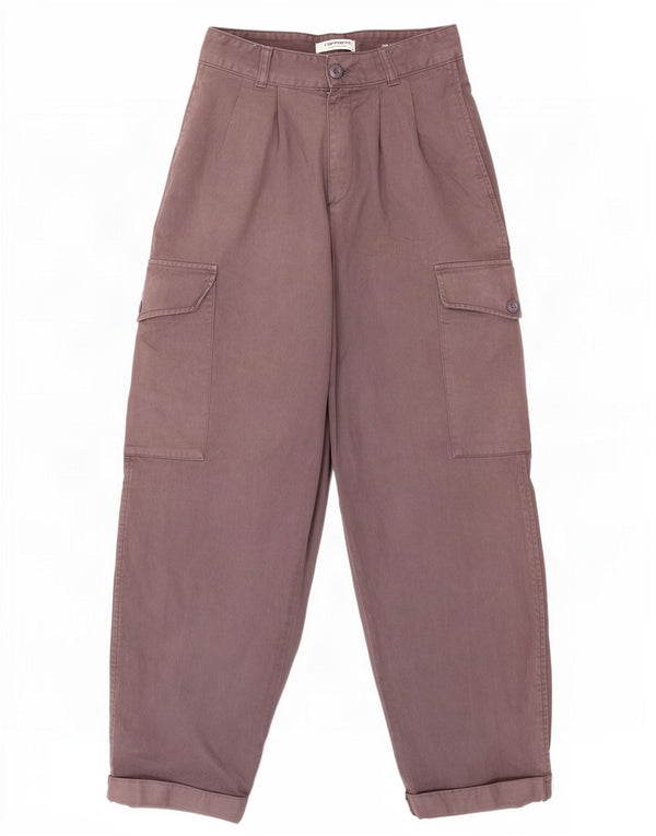Carhartt Damen-Cargohose mit hoher Taille und entspannter Passform, W26 L28, braune Baumwolle