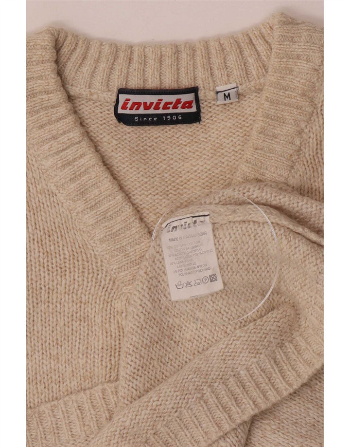 Invicta Herren-Pullover mit V-Ausschnitt aus mittelbeiger Baumwolle