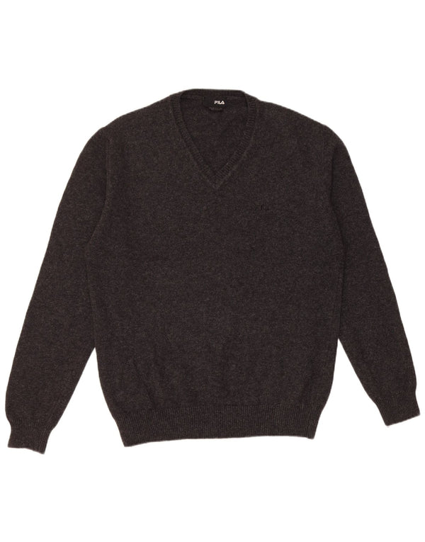 Fila Herren-Pullover mit V-Ausschnitt, XL, schwarze Wolle