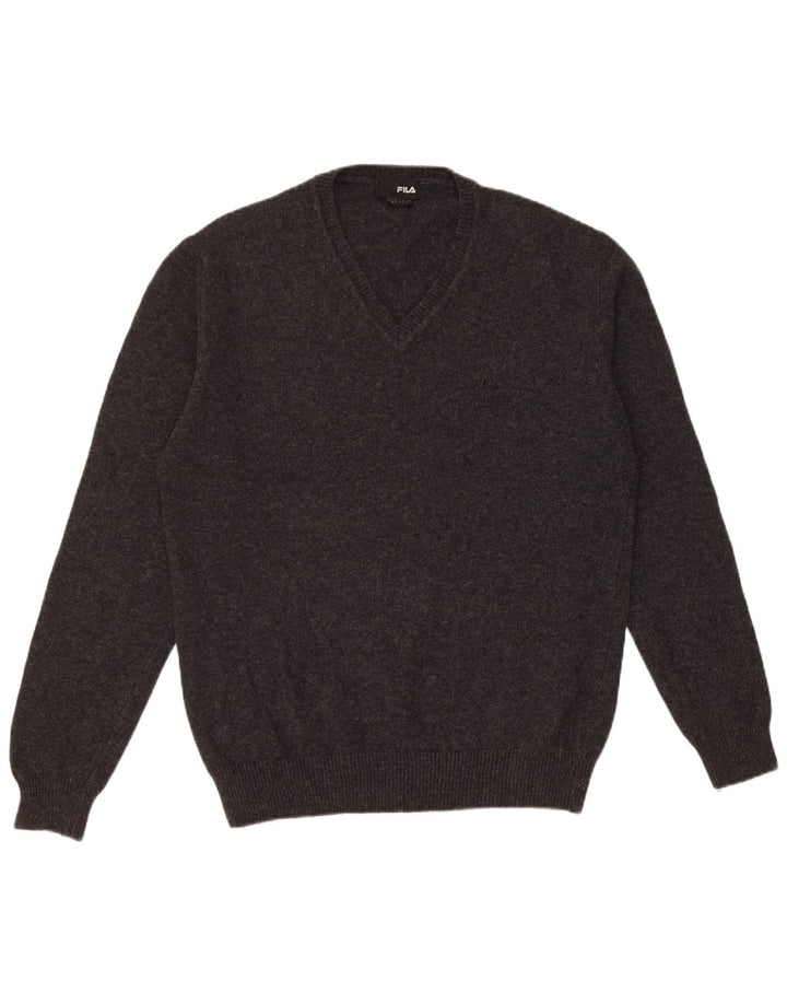 Fila Herren-Pullover mit V-Ausschnitt, XL, schwarze Wolle