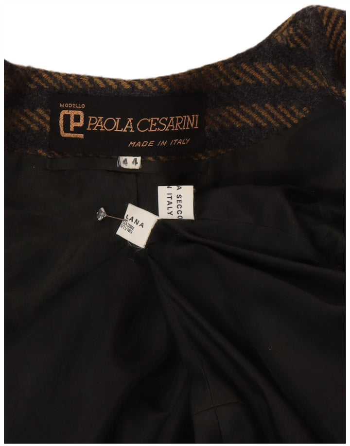 Vintage Damen Zweireihige Blazerjacke IT 44 Mittelbraun gestreift