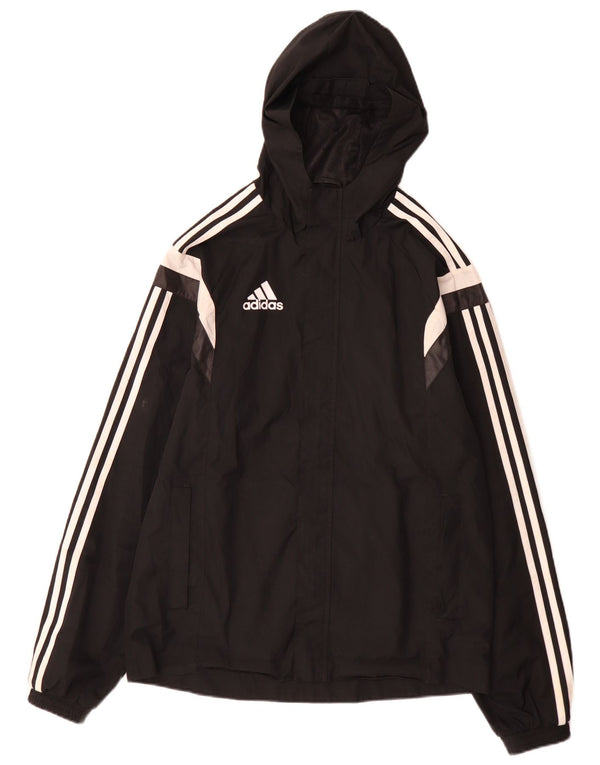 Adidas Herren-Regenjacke mit Kapuze, UK 36, Größe S, Schwarz, Colourblock-Polyester