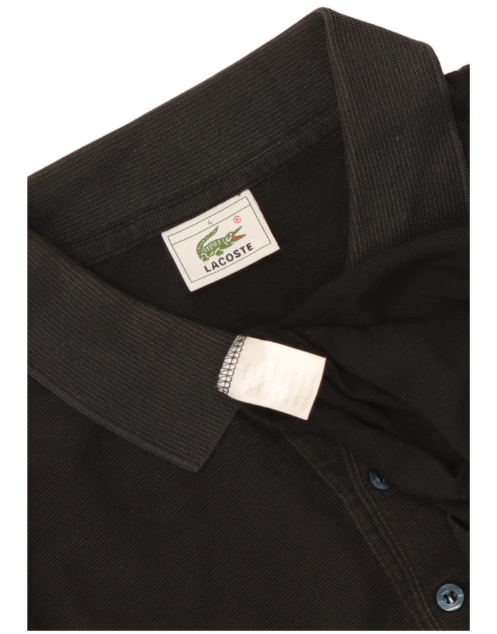 Lacoste Herren-Poloshirt, Größe 4, mittelgroß, schwarze Baumwolle