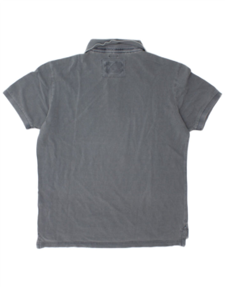 Henry Cottons Slim-Fit-Poloshirt für Herren aus mittelgrauer Baumwolle