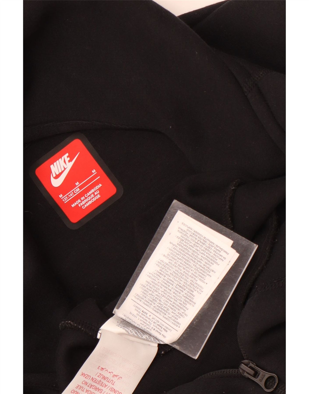 Nike Jungen-Kapuzenpullover mit Reißverschluss, 10–11 Jahre, mittlere schwarze Baumwolle