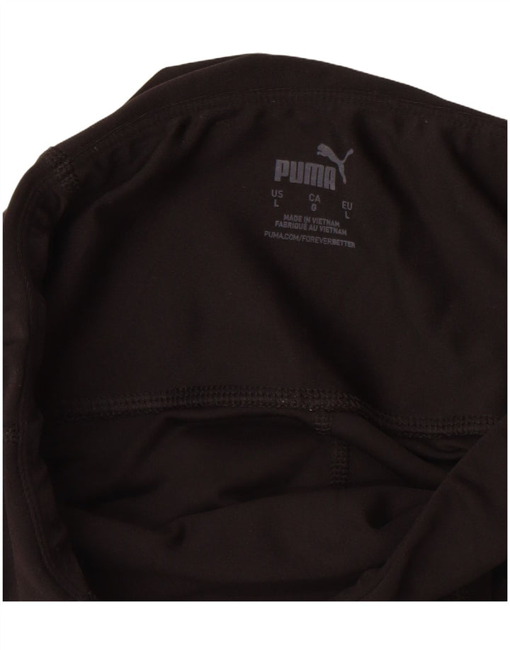 PUMA Damen Graphic Leggings UK 14 Large Schwarz