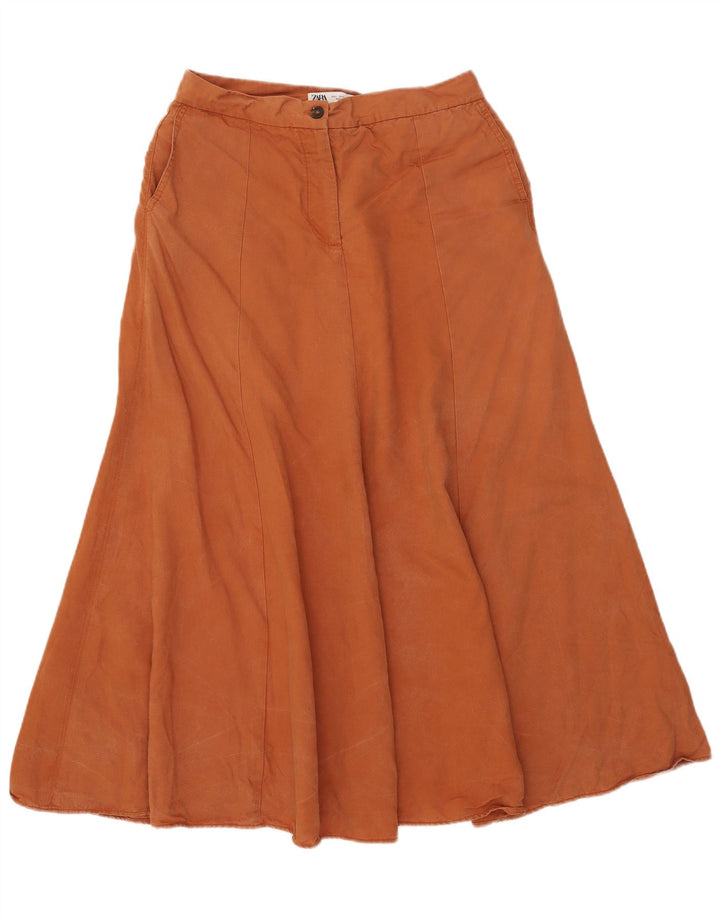Zara Damen-A-Linien-Rock, groß, W32, braun, Lyocell