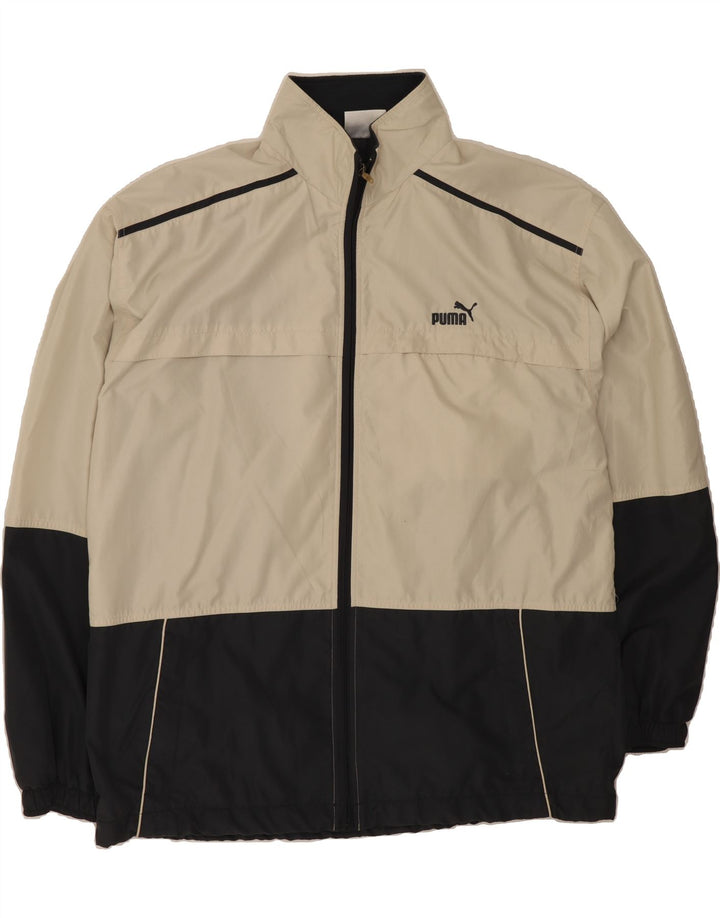 PUMA Mens Tracksuit Top Jacket XL Beige Colourblock Polyester Vintage Puma and Second-Hand Puma from Messina Hembry 