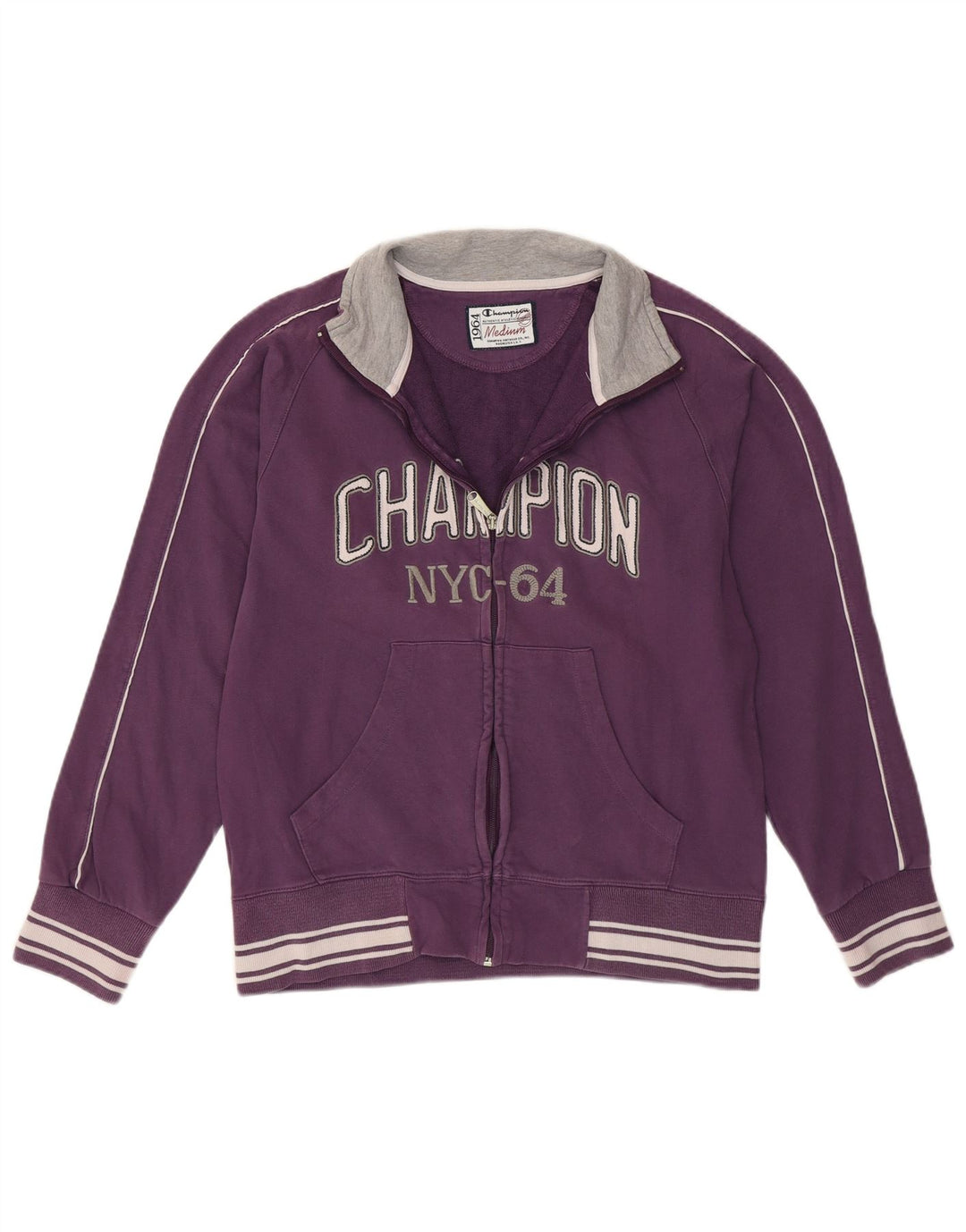 Champion Damen-Trainingsanzugoberteil mit Grafik, Größe UK 14, mittelviolette Baumwolle