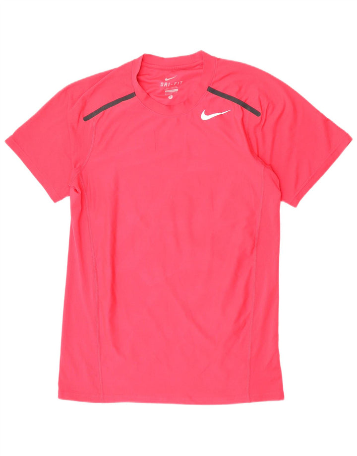 NIKE Herren Dri Fit T-Shirt Top Small Rosa Polyester