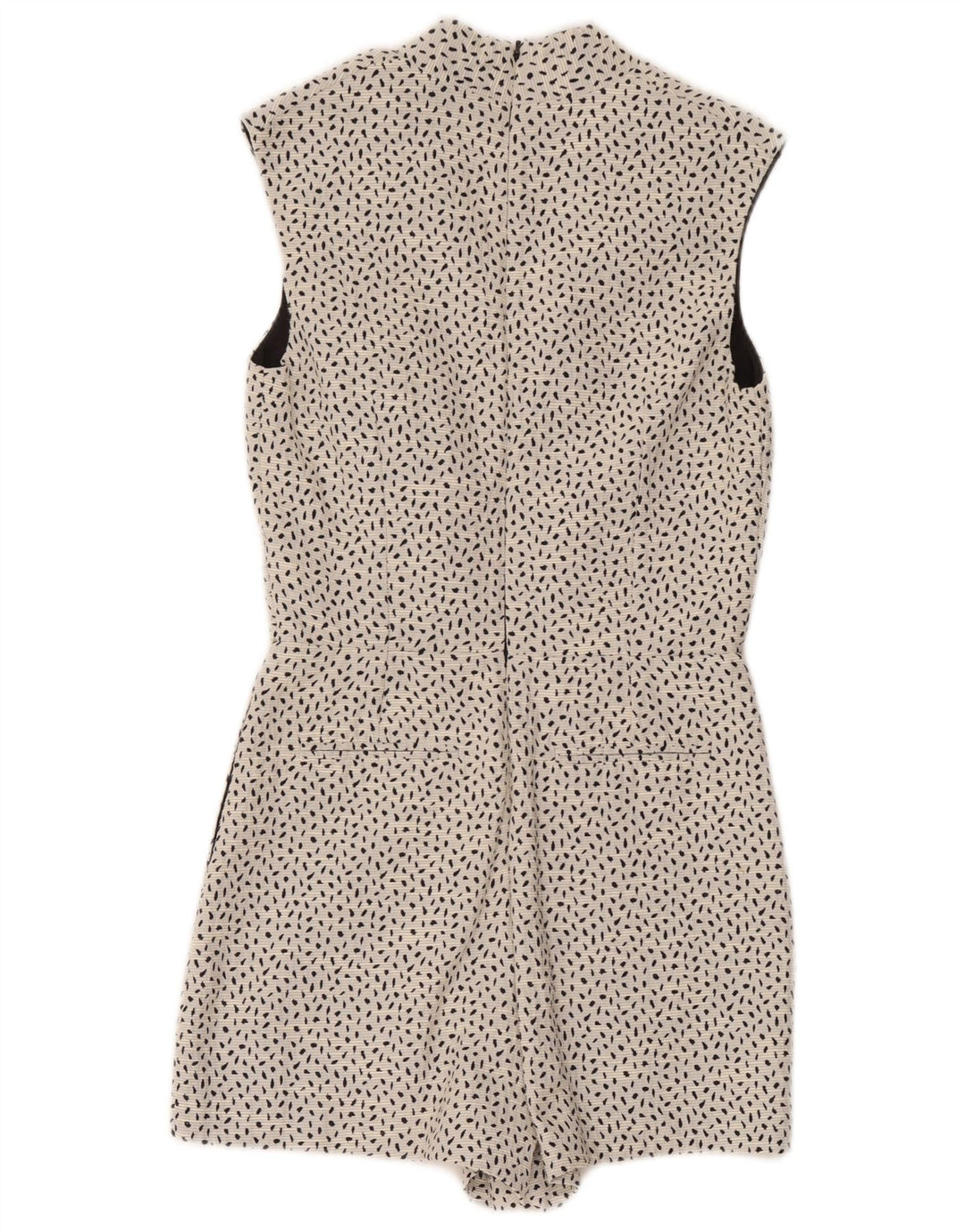 Reiss Womens Playsuit UK 8 Small Weiß gepunktete Baumwolle