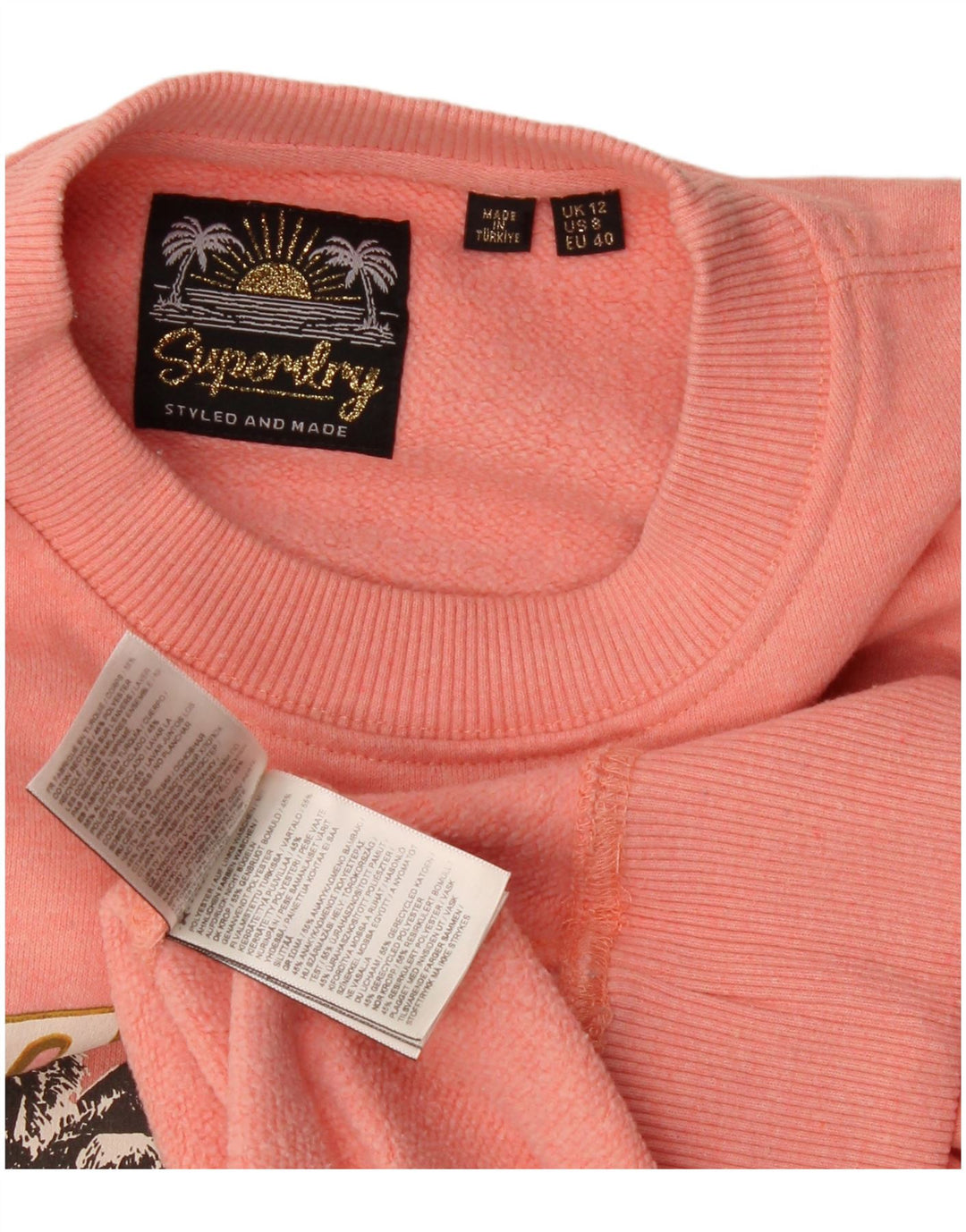 Superdry Damen-Sweatshirt mit Grafik-Übergröße, Gr. 12, Mittelrosa