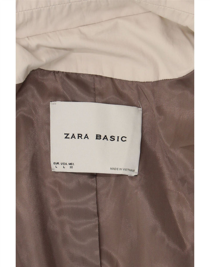 Zara Damen offener Trenchcoat UK 16 Large Off White