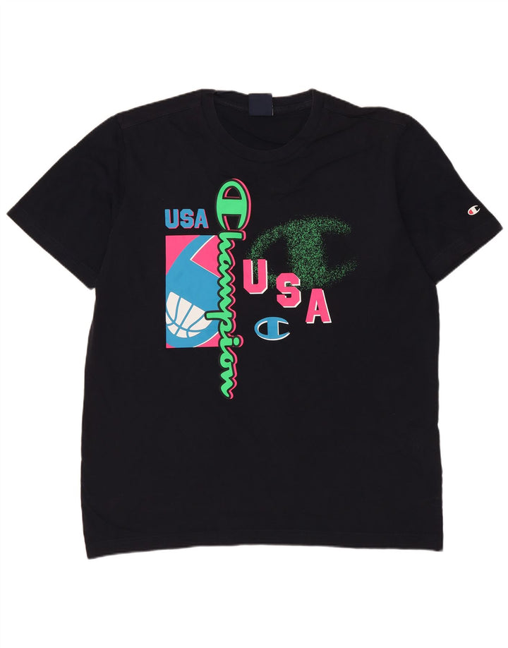 Champion Herren-T-Shirt mit Grafik, mittlere Marineblau-Baumwolle