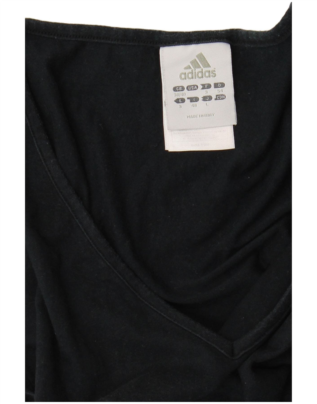 ADIDAS Damen T-Shirt Top UK 10 Small Schwarz Baumwolle