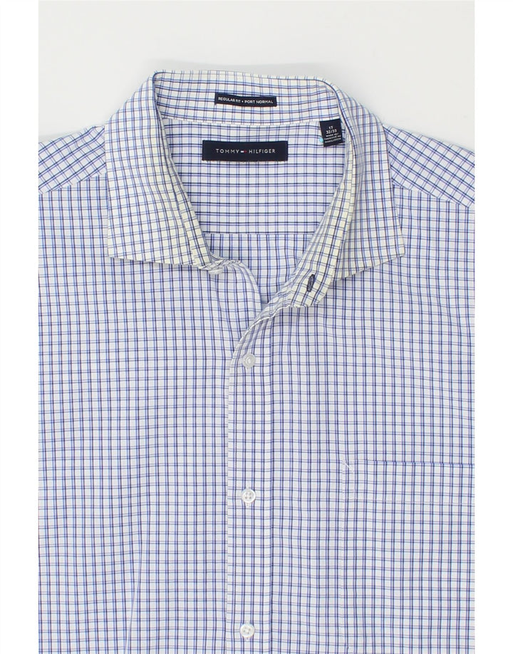 TOMMY HILFIGER Mens Regular Fit Shirt Size 17 XL Blue Check Cotton Vintage Tommy Hilfiger and Second-Hand Tommy Hilfiger from Messina Hembry 