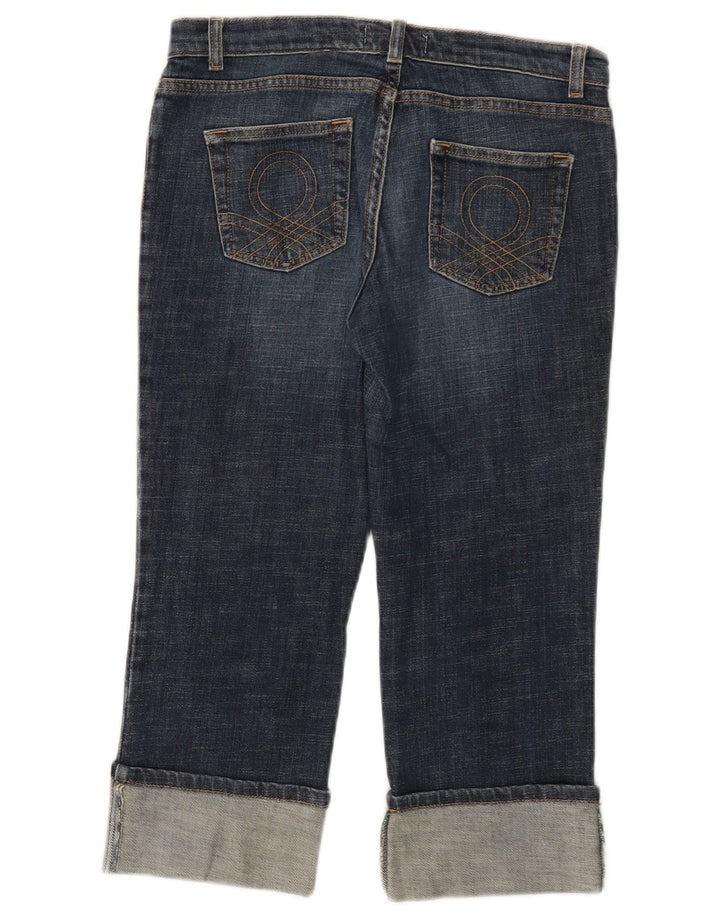 BENETTON Damen Capri-Jeans W28 L21 Blau