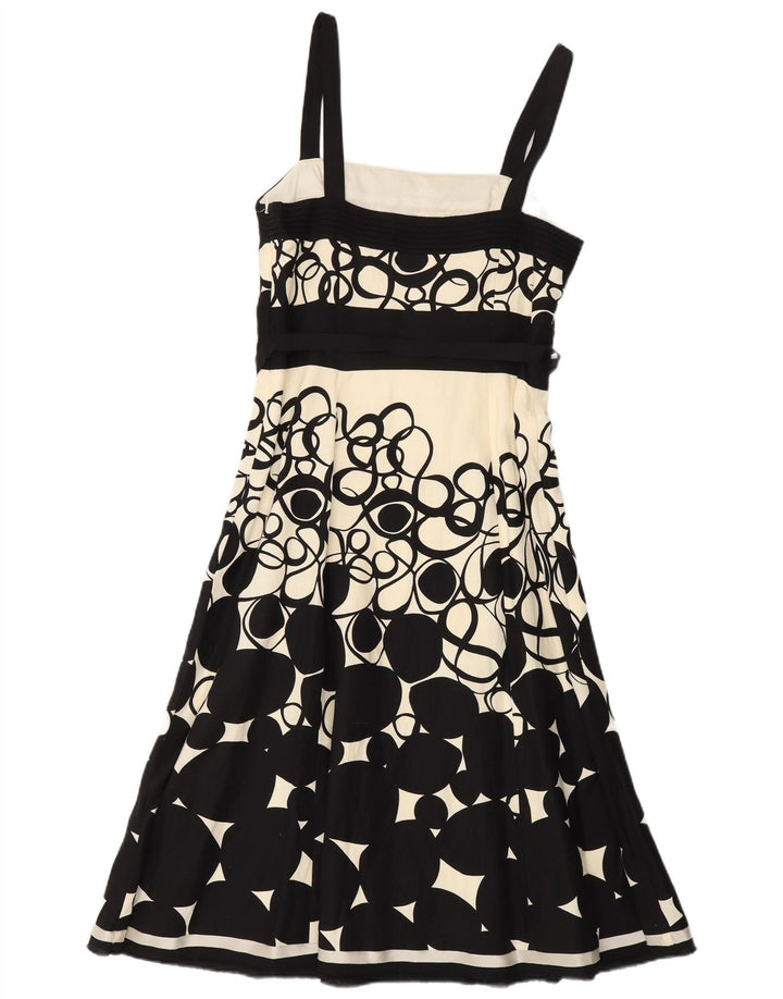 MONSOON Ärmelloses A-Linien-Kleid für Damen, Gr. 40, Größe S, Schwarz, geometrisches Leinen