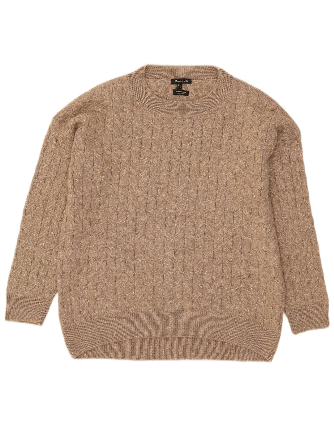 Massimo Dutti Damen-Pullover, übergroß, Rundhalsausschnitt, Gr. 10, Größe S, Grau