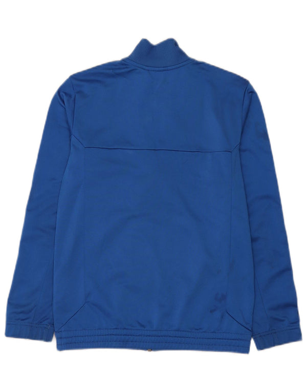 Adidas Boys Tracksuit Top Jacket 11-12 Years Blue Polyester